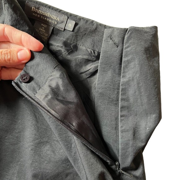 British India Black Skirt Ruffle Bottom Trumpet Style w/ Flounce Women's Size 9 - Picture 3 of 11